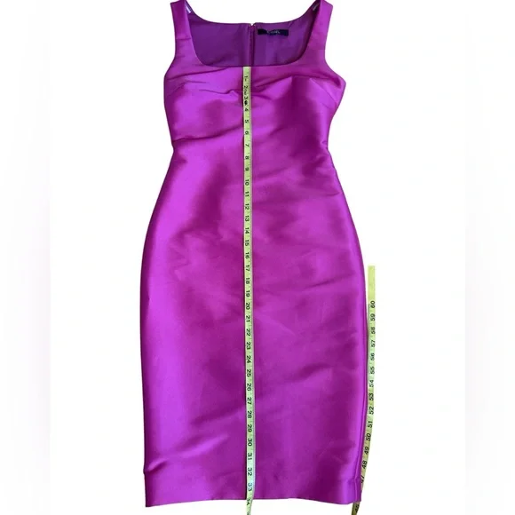 Badgley Mischka Off the Shoulder Bow Front Orchid Midi Dress Women’s 2 - Picture 13 of 13